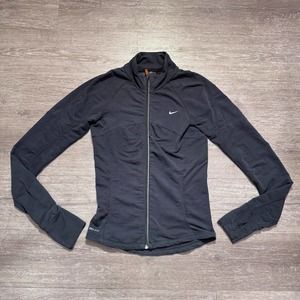 Nike Running Jacket Womens Small Blue Full‎ Zip Vented Outdoor Lightweight Adult